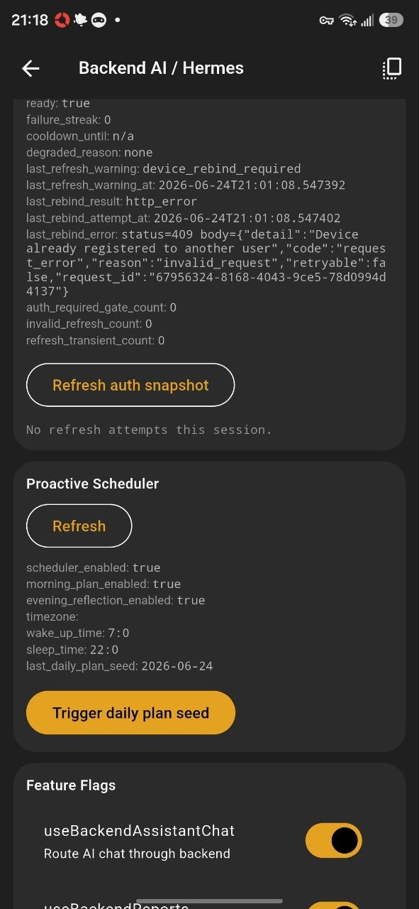 LifeCopilot — app screen